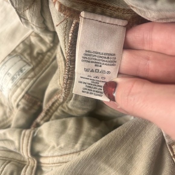 Free People Khaki Utility Pants | Button Fly Workwear Straight Leg | Size 25 - Picture 3 of 9